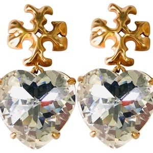 NEW Tory Burch Roxanne Clear Crystal Drop Earrings